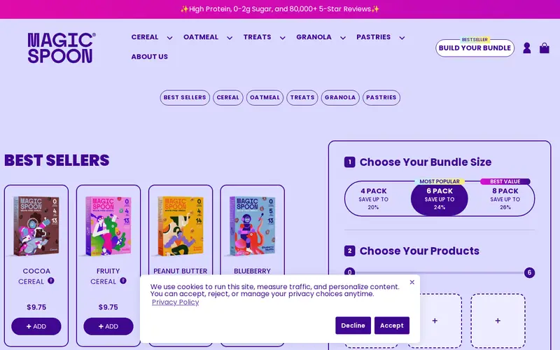 Magic Spoon product page, captured Oct 9, 2026